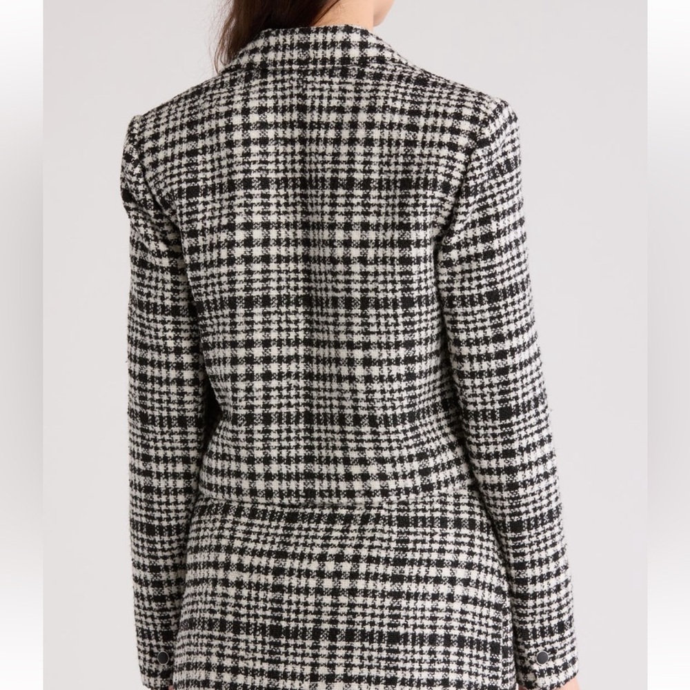Calvin Klein Women's Plaid Tweed Cropped Blazer Size 16 - Picture 2 of 10
